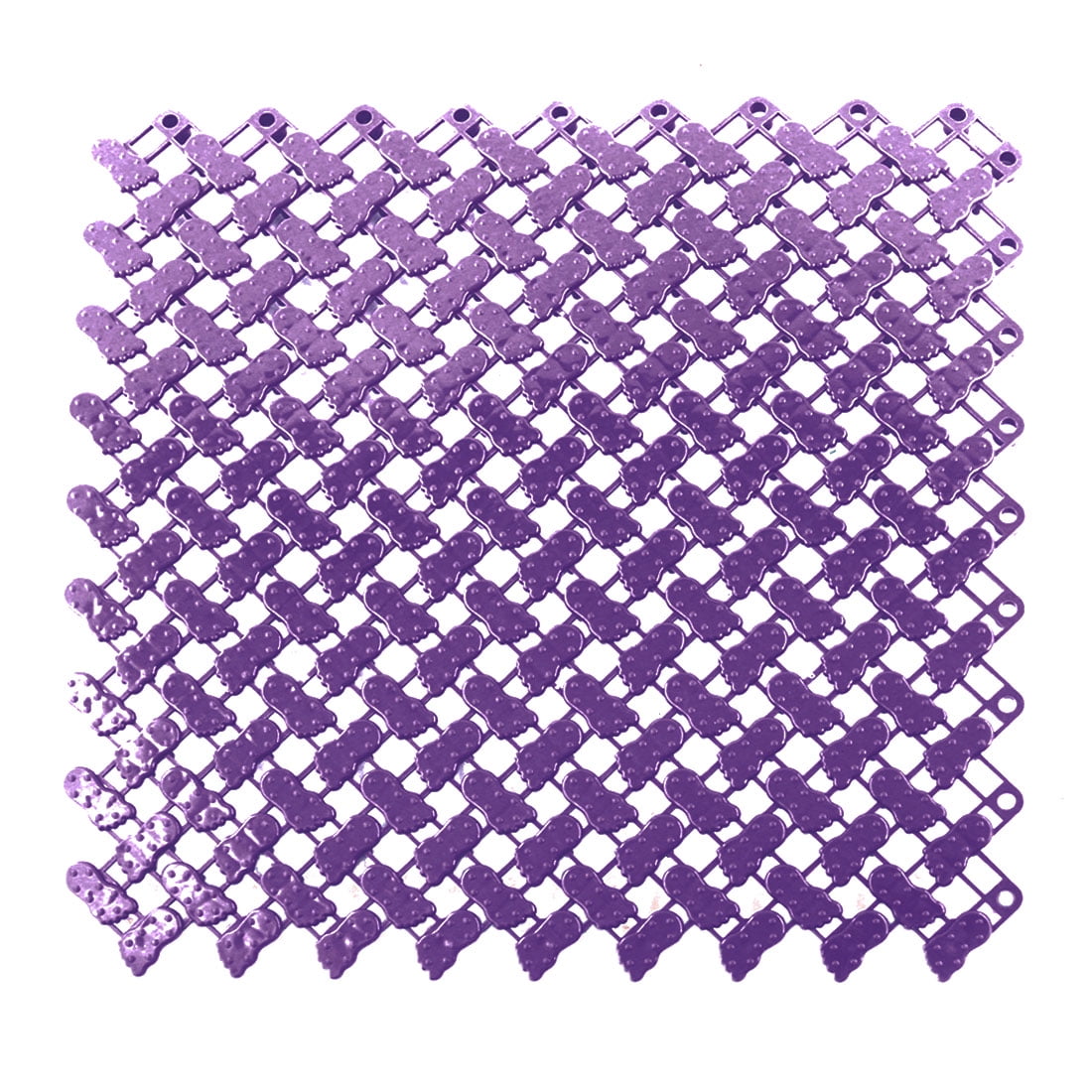 PiccoCasa Bathroom Plastic Split Joint Non Slip Shower Bath Mat Purple 24 x 24cm