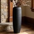 thumbnail image 6 of 24" Tall Vintage Ceramic Floor Vase, Rustic Boho Style Home Decor, Textured Terracotta Pottery for Living Room, Entryway, Shelf or Mantel Decoration, 6 of 9