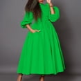 thumbnail image 2 of AURA Plus Size Women Winter Half High Collar Long Sleeve Waist Belt Swing Midi Dress Elegant Slim Fit Gown, 2 of 10