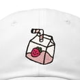 thumbnail image 2 of Dalix Strawberry Milk Embroidered Womens Cotton Dad Hat Baseball Cap in White, 2 of 5