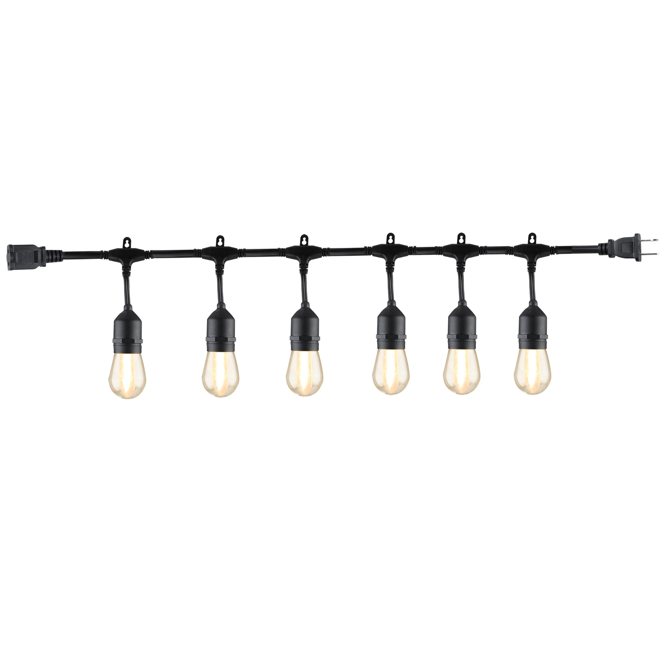 Better Homes & Gardens 12-Foot Outdoor Commercial String Light, 6 Shatterproof LED Bulbs, Plug-In, Weather-Resistant