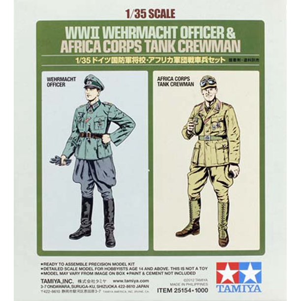 Tamiya 1 35 Wwii Wehrmacht Officer Africa Corps Tank Crewman Multi Colored Walmart Com