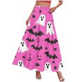 thumbnail image 4 of Vynhevius Women Halloween Print Skirt Elastic Waist A-line Flowy Party Maxi, 4 of 5