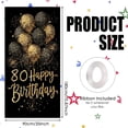 thumbnail image 3 of Gold Black Glitter Balloon Happy Birthday Door Banner Polyester 35.4x70.86 Inches Covers for Front Door, Birthday Celebration Banner for Living Room, Party Space, Indoor Outdoor (65th), 3 of 10