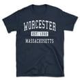 thumbnail image 1 of Worcester Massachusetts Classic Established Men's Cotton T-Shirt, 1 of 1