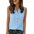 thumbnail image 6 of 2026 Women Cotton Linen Button Down Tank Tops Lightweight Breathable Summer Sleeveless Soft Cozy Blouses, 6 of 8