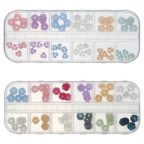 2 cajas Flower Nail Art Stickers Calcomanías de uñas Flower Nail Charms Decoraciones