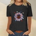thumbnail image 2 of Tops Cortos para Mujeres Día de la Independencia Patriótica Impreso Cuello Redondo, Camiseta de Manga Corta Casual para la Primavera, Verano Y Fiesta, 2 of 4