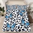 thumbnail image 2 of Castle Fairy Gradient Butterfly Queen Sheet Sets for Adults Female,Cheetah Print Bed Set, 2 of 7