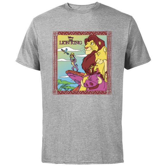 Disney The Lion King 30th Anniversary Family Retro Colors - Short Sleeve Cotton T-Shirt for Adults - Customized-Athletic Heather