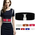 thumbnail image 3 of Women’s Elastic Cinch Belt 3" Wide Fashion Stretch Waist Band Clasp Buckle New Stretchy Retro Wide Waist Cinch Belt Waistband, 3 of 7