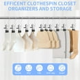 thumbnail image 4 of OFEFE 30 Pack Heavy Duty Stainless Steel Laundry Hooks & Clips - 360° Rotatable Rust-Proof Metal Clamps for Hanging Boots, Pants, Hats, Towels, Socks, Organizing Closet, Laundry Room, Bathroom, 4 of 9