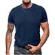 thumbnail image 2 of pstuiky camisetas de hombre, Camiseta deportiva informal de punto de color liso a la moda para hombre, manga corta, cuello redondo camisetas de hombre m, 2 of 6