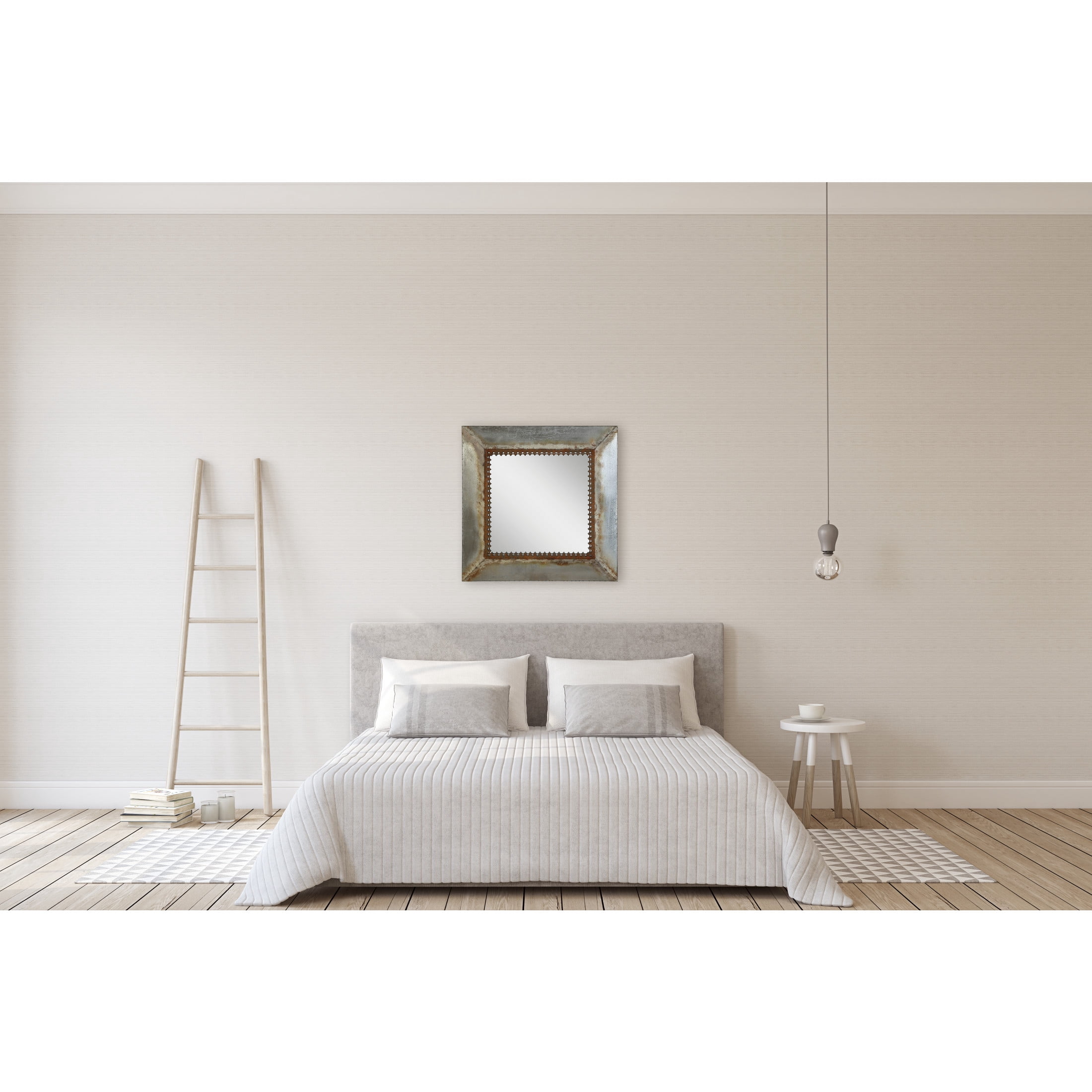 Creative Co-Op Creative Co-Op Square Metal Framed Wall Mirror, Distressed Galvanized