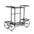 thumbnail image 2 of LINJH Vintage Metal Garden Cart Stand Planter Flower Rack Potted Holder Parisian Style, 2 of 10
