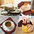 thumbnail image 4 of Red Black Checkerboard Checkered Pattern Kitchen Oven Mitt and Pot Holder Sets 2 Pcs for Baking, Cooking and Grilling, Heat Resistant Up To 392 °F, 4 of 7