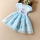 thumbnail image 2 of Vestido de niña de dibujos animados de verano 2024, moda de Frozen para niños, princesa Elsa, niña pequeña, manga corta, lindos vestidos de fiesta de malla, 2 of 5