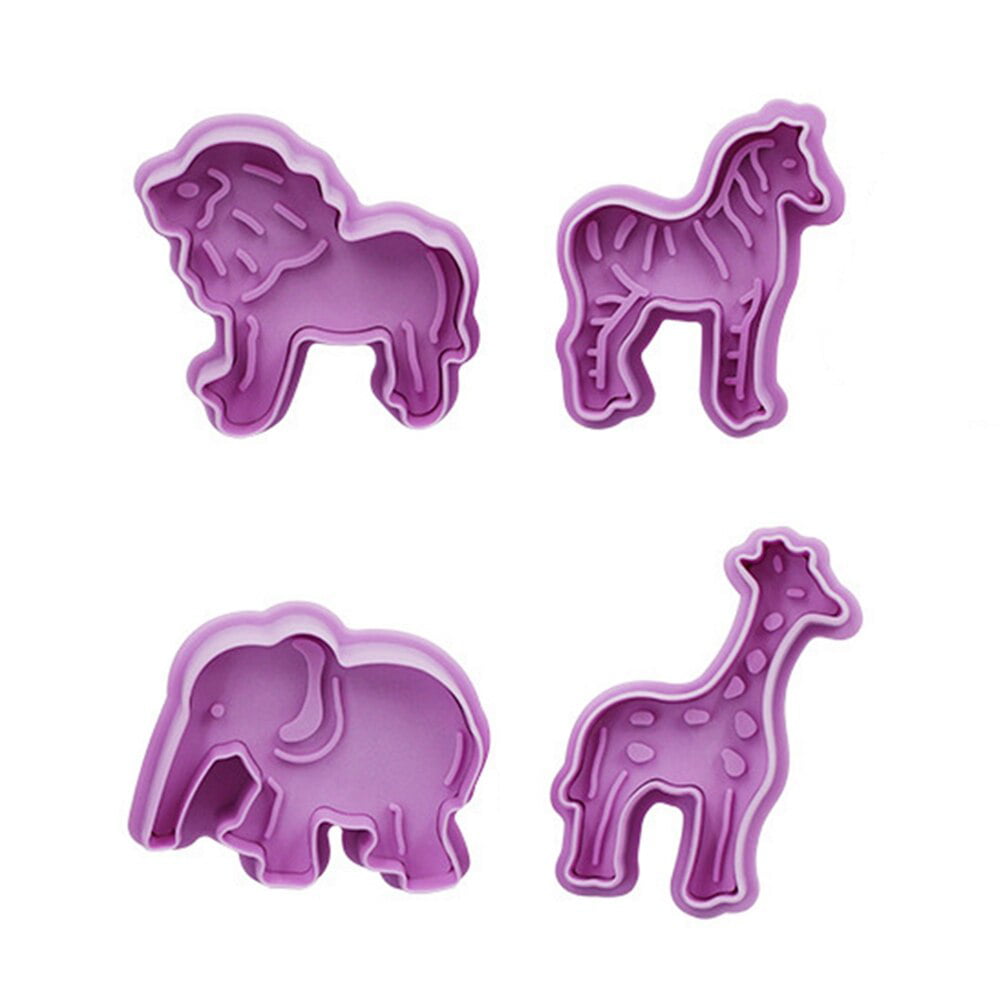 3D Safari Animals Hand Press with stamp biscuit cookie cutter set 