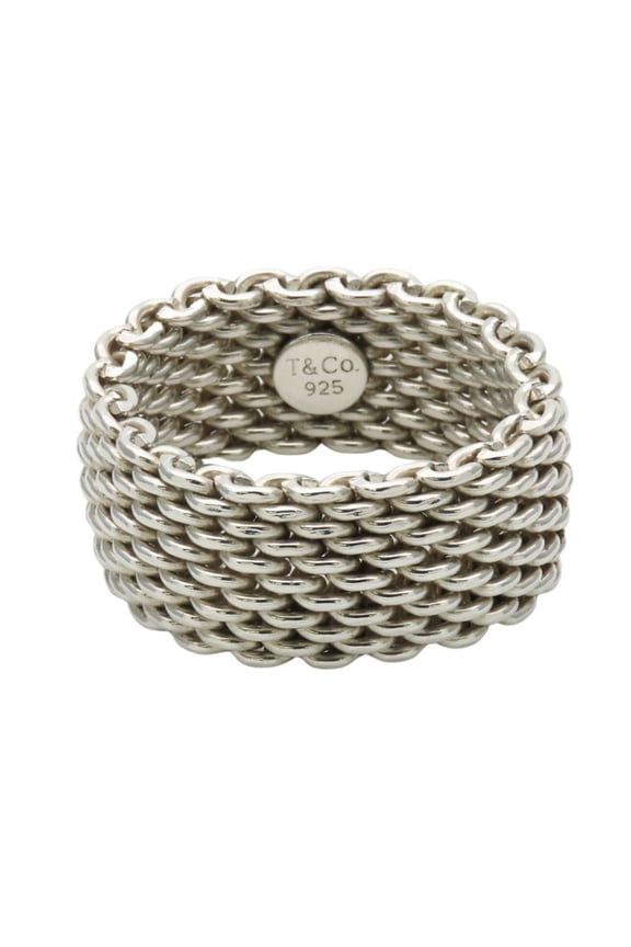 Pre-Owned Tiffany & Co. Somerset Sterling Silver 925 Mesh Ring for Women