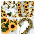 thumbnail image 2 of Ponpon 5 Pack 7.5ft Artificial Sunflower Garland with Green Leaves, Sunflower Hanging Vines  for Garden Party Craft Outdoor Decorations, Large, 2 of 7