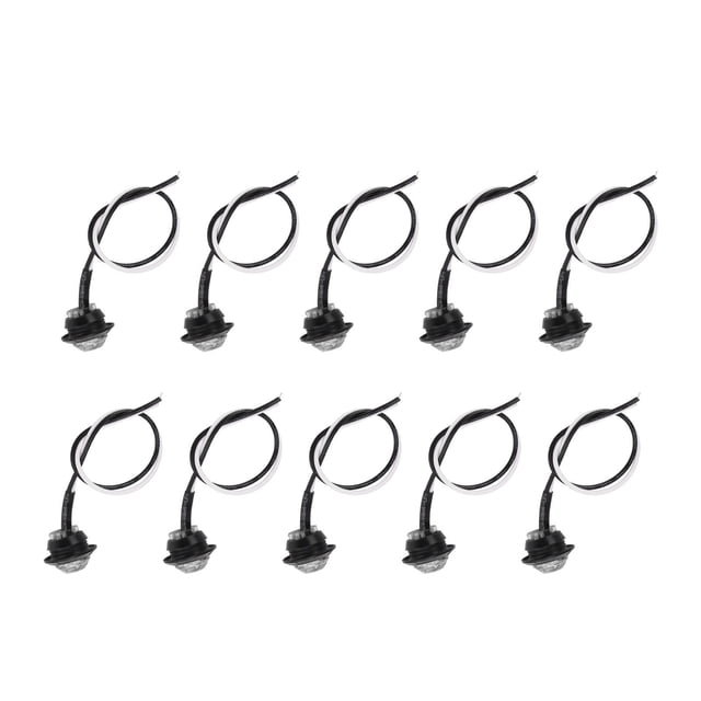 Signal 10pcs Side Marker Light 3LED IP68 Waterproof Round Clearance Indicator Taillight Universal for Truck Car RV