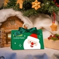 thumbnail image 4 of Christmas Treat Bags, 6.69X3.94X3.34" Santa Printed Paper Gift Bags with Wooden Handle, Christmas Candy Holders, Bow Decor Holiday Goodie Bags, Christmas Cookie Containers, Xmas Party Favor Pouches, 4 of 6
