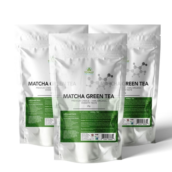 Totally Products Organic Tasty Matcha Japanese Green Tea Powder (3 packs)