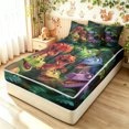 thumbnail image 2 of Manfei Cute Dinosaur Zipper Twin Comforter Sets with Fitted Sheet and 2 Pillowcases, Woodland Cartoon Animal Zipper Bedding Set, Dark Green, Polkadot Reversible, 4 Pieces, 2 of 7