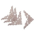 thumbnail image 6 of 8Pcs Rubber Wood Carved Long Onlay Applique Unpainted Flower & Corner Onlay Applique Door Home Decor European Style 4pcs 20x5Cm & 4pcs 12.5X12.5Cm, 6 of 10