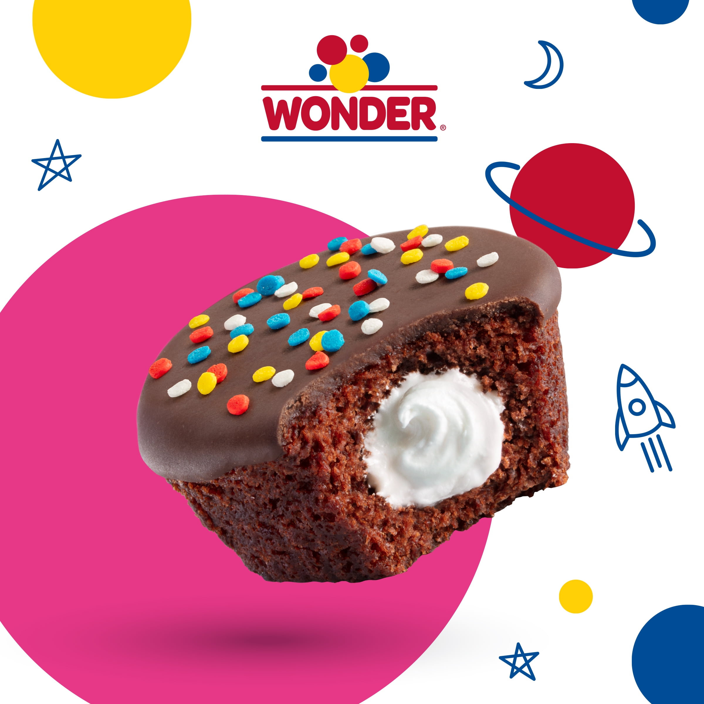 (3 pack) Wonder Crème Filled Chocolate Cupcakes, Individually Wrapped Cupcakes, 8 Count