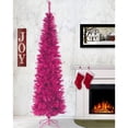 thumbnail image 2 of National Tree Company 6 Foot Unlit Holiday Tinsel Tree w/ Metal Stand, Pink, 2 of 7