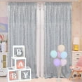 thumbnail image 5 of Gold Sequin Backdrop Curtain, Large Size, Party Stage Wedding Background Curtain, Sparkling Sequin Curtain for Holiday, Wedding, Event Decorations, 95.67*24.02in, Silver, 5 of 7