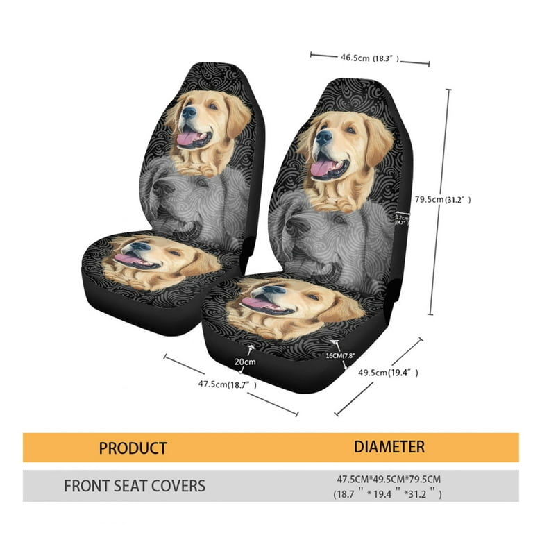 Golden Retriever Car Seat Cover (Set of 2) Golden Retriever Car Seat Cover (Set of 2)