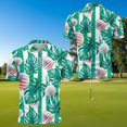 thumbnail image 4 of Yuyamidu Matching Couple Golf Shirts American Flag Golf Ball Sleeveless Golf Tank Tops for Women Men Athletic Golf Wear Green Palm Leaves Quick Dry Couple's Golf Apparel, Men's XL, 4 of 6