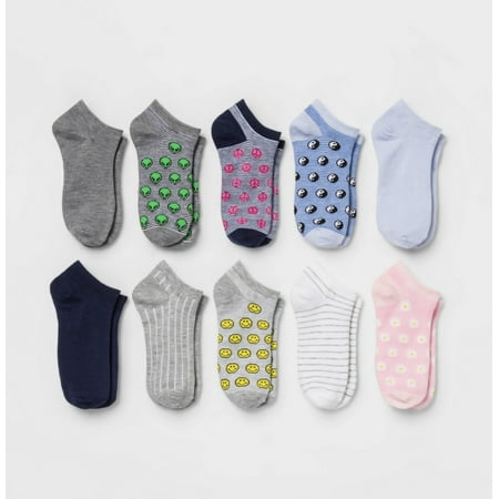 

Xhilaration Women s Icons 10pk Low Cut Socks Navy/Gray/White 4-10