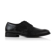 Ferro Aldo Jaxon MFA19691 Men's Plain-Toe Derby Casual Dress Shoes, in Embossed Black, Men's Size 10