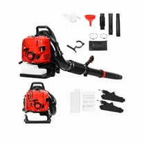 Seipouy 75.6CC Gas Leaf Blower, 5 HP Backpack Blower with 900 CFM Air Volume and 210 MPH Wind Speed, Powerful 2-Stroke Engine for Heavy-Duty Lawn, Yard, and Parking Lot Cleanup