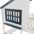 thumbnail image 5 of Bellemave Full Over Full Bunk Bed House Bunk Bed with Roof & Window, Low Loft Bunk Bed with Guardrails Shelf Bookcase for Teens, White and Blue, 5 of 8