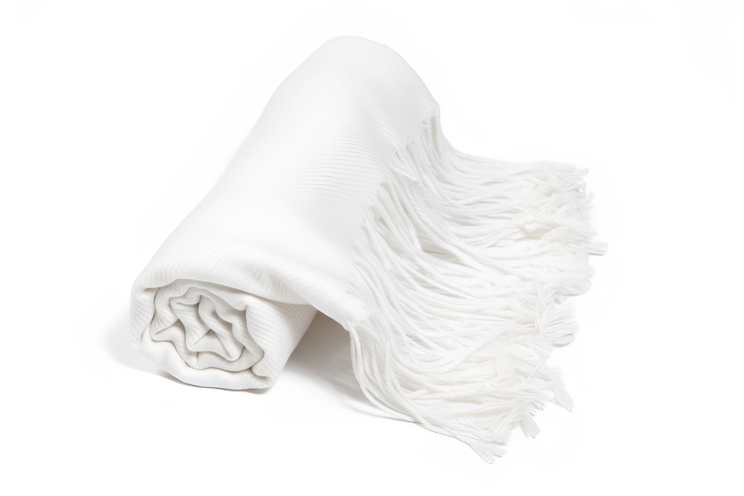 Oussum Long White Pashmina Silk Scarf for Women, Solid Fashion