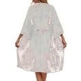 thumbnail image 2 of Conairie Womens Swimsuit Coverup Long Sleeve Loose Mesh Sheer Cardigan Bathing Suits Cover Ups Summer Bikini Vacation Long Dress Outfits White One Size, 2 of 7