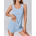 thumbnail image 2 of Ekouaer 2 Pieces Womens Tank Top Pajamas Set Soft Sleepwear Sleeveless Cami and Shorts Summer Loungewear Pjs Set, 2 of 6