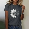thumbnail image 3 of YUEJUIR Women Sunflower Summer T Shirt Plus Size Loose Blouse Tops Girl Short Sleeve Graphic Casual Tees (Dark Gray,S), 3 of 5