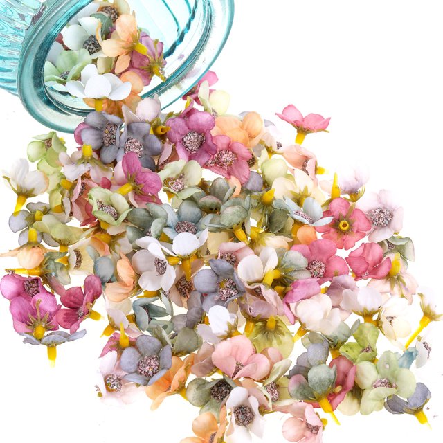 Dalazy 150 Pieces Artificial Flower DIY Craft Flowers Fashion Decoration Wedding Party Layout Props Decorative Accessory