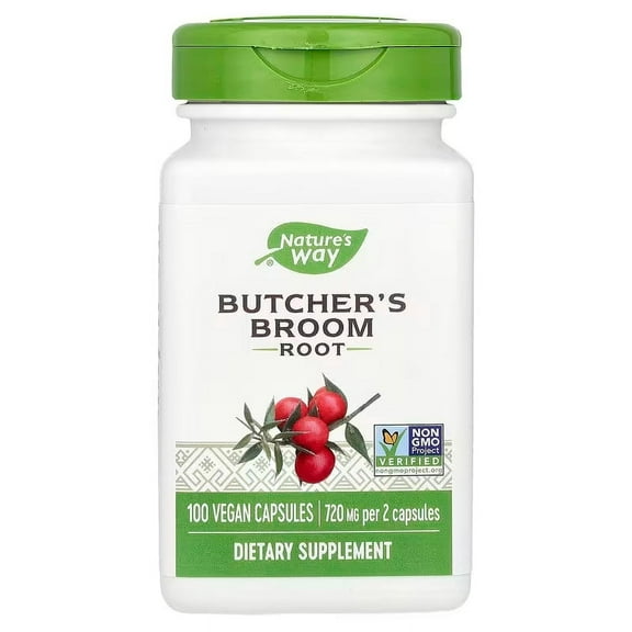 Nature's Way Butchers Broom, 940 mg per serving, 100 Vegetarian Capsules