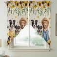thumbnail image 2 of Spring Dog Swag Valances for Windows, Kitchen Window Curtains Over Sink, Sunflower Daisy Botanical Rustic Window Treatment Curtains for Living Room/Bedroom Curtains 2 Panel Sets 36"x45", 2 of 8