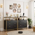 thumbnail image 2 of Homfa 6 Drawer Dresser, Modern Storage Chest, Storage Cabinet for Living Room, Black Gold, 2 of 9
