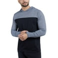 thumbnail image 3 of X RAY JEANS Mens Long sleeve Colorblock Hooded T-Shirt, Black/Grey, M, 3 of 7
