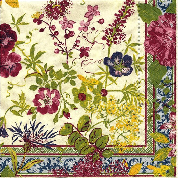 Caspari Millefleurs Cocktail Napkin