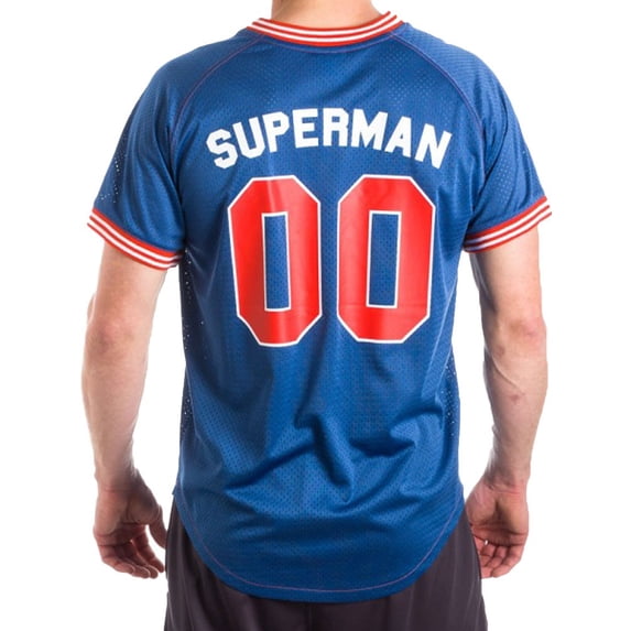 Superman 00 Men's Navy Mesh Poly Jersey