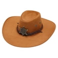 thumbnail image 3 of Straw Cowboy Hat Men - Western Cowboy Hat For Men Women Vintage Style With Star Buckle Decoration Perfect,Yellow,One Size, 3 of 3